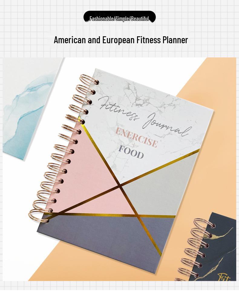 A5 Hardcover Fitness Planner: Cross-Border Sport & Wellness Journal for Daily & Weekly Tracking