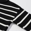 Autumn/Winter Retro Striped Round Neck Knit Pullover for Petite