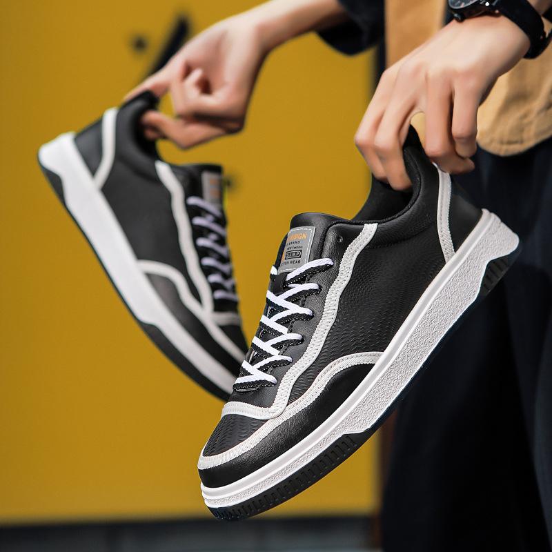 

Новая низкая повседневная обувь мужская обувь микрофибра модная универсальная ретро нишевая обувь для скейтборда ins обувь простой стиль 44 чёрный