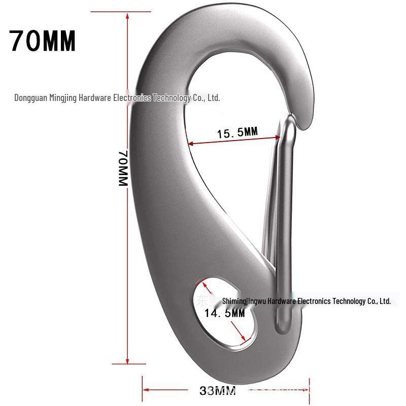 304 Stainless Steel Egg-Shaped Spring Hook Key Clip for Outdoor Use