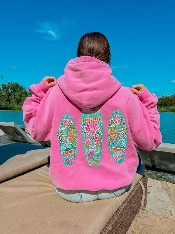 2026 Women's European & American Style Drop Shoulder Hoodie - Long Sleeve Printed Sweatshirt