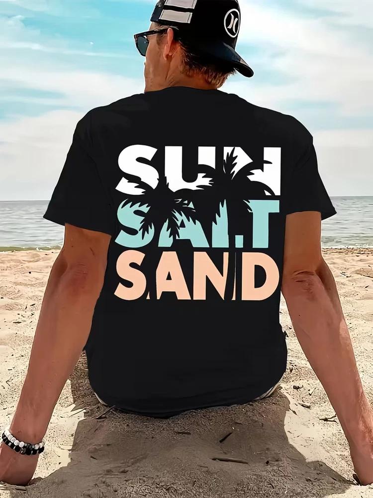 Sun Salt Sand Graphic TShirt Unisexs Beach Ocean Summer Vacation Tee Casual Tops S