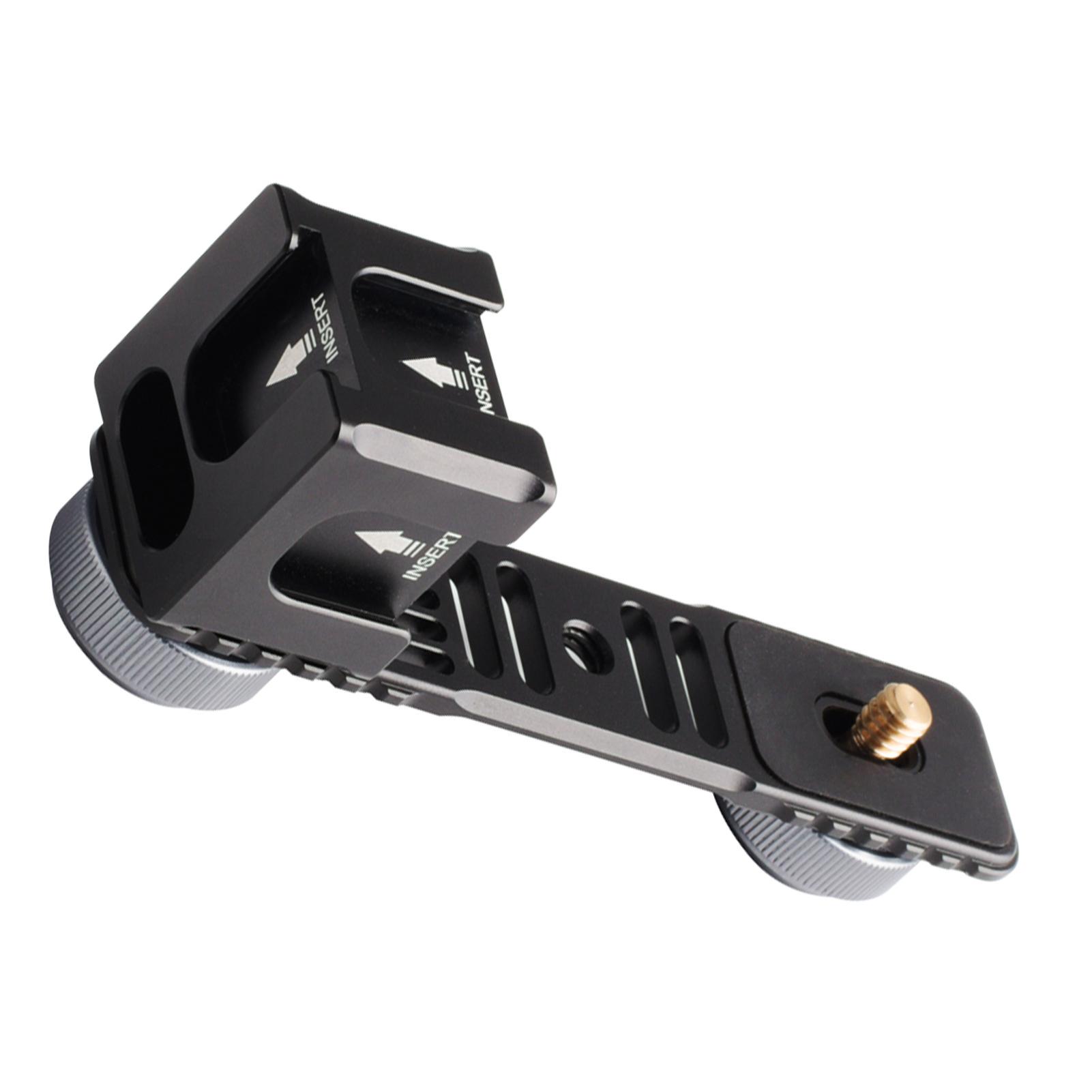 

Universal Aluminium Alloy Gimbal Extention Bar Bracket Adapter with 4 Cold Shoe Mount 1 4 Inch Screw Adapter for LED чёрный