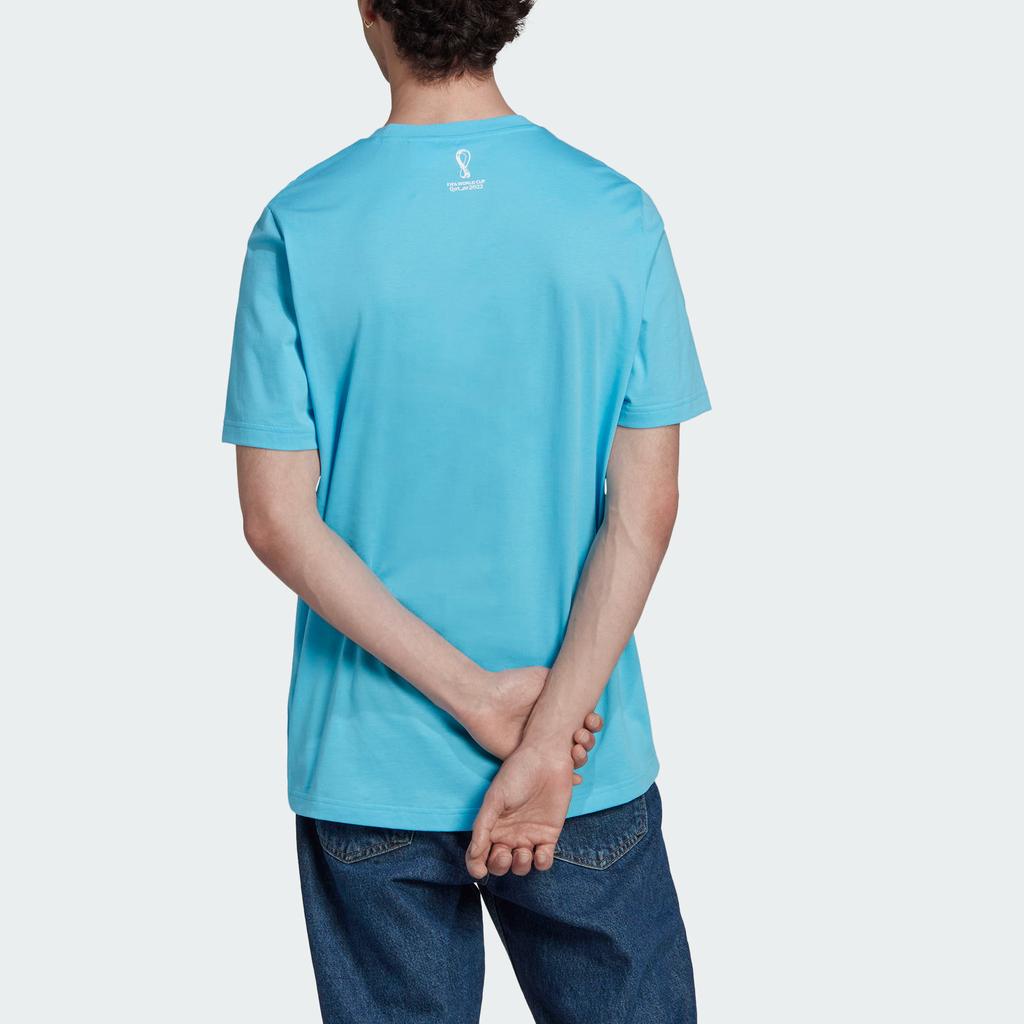 Adidas Letter Logo Crew Neck Argentina Football Sports Short Sleeve T-Shirt Men Tops Blue HD6380