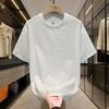 Ice Silk Men T-shirt Short-sleeved High-end New Light Luxury High-quality Solid Color Bubble Yarn Texture Round Neck Hand Towel