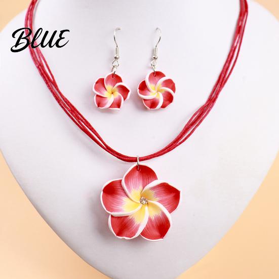 Easy Wear Flower Jewelry 2Pcs/Set Lightweight Floral Set Polymer Clay
