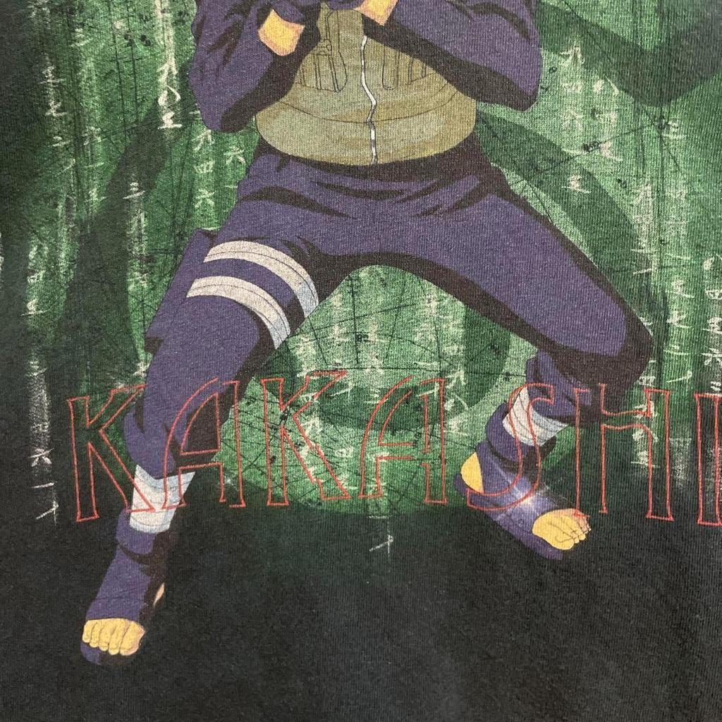 [USED] Vintage 2000s Hatake Kakashi Naruto Short Sleeve Shirt, Anime, Manga, Black, Part 1
