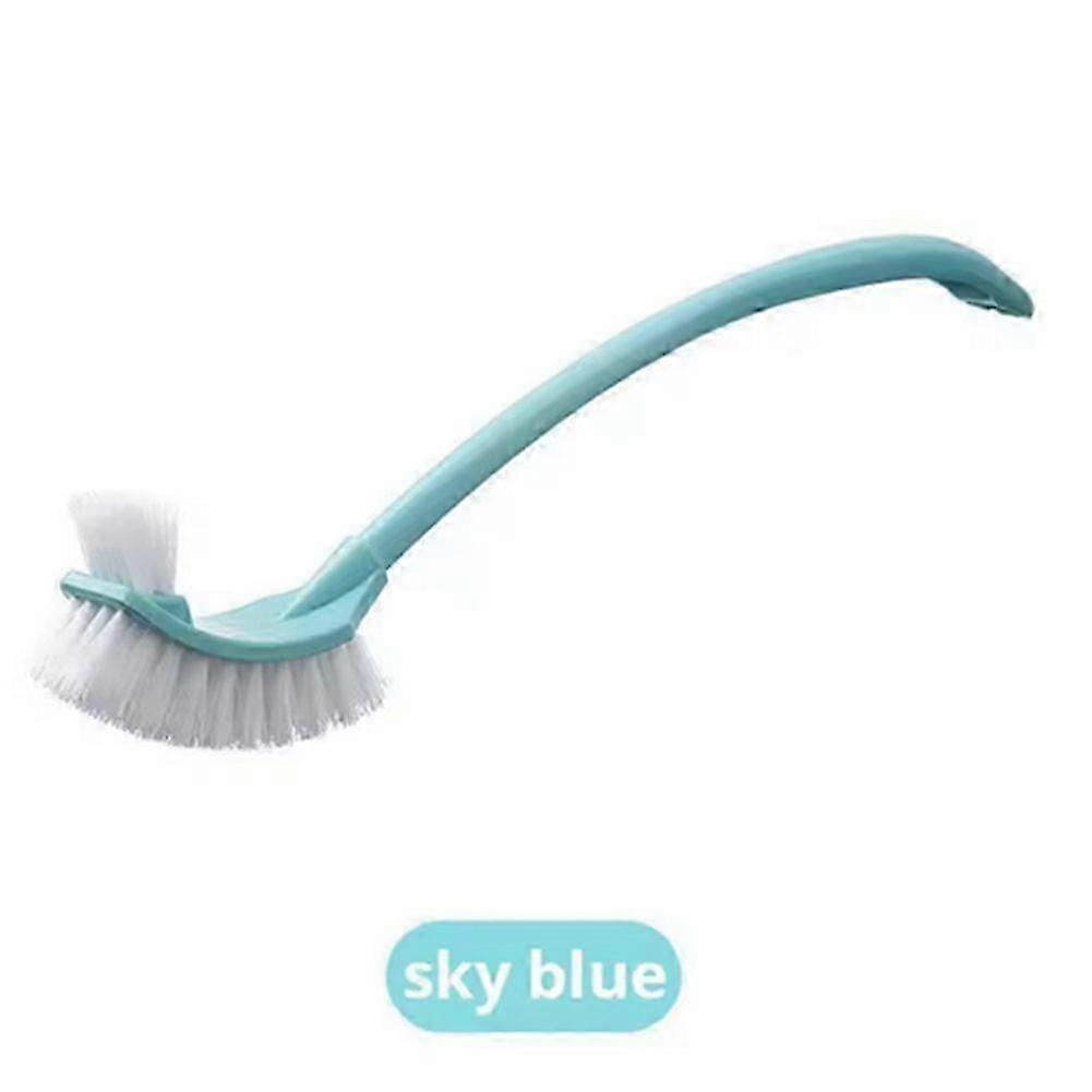 Multi-Purpose Dual-Head Toilet Brush with Soft Hair & Curved Bristles for Bathroom Cleaning. Long Handle for Convenience