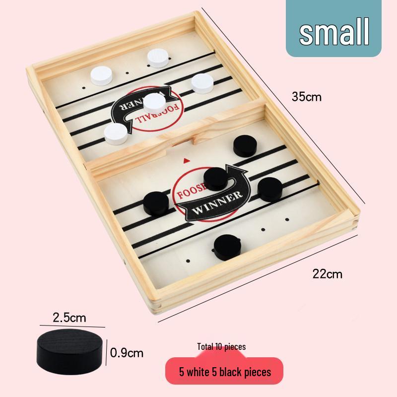 

Wooden Bouncy Chess: Interactive Parent-Child Chess with Catapult and Ice Hockey Features