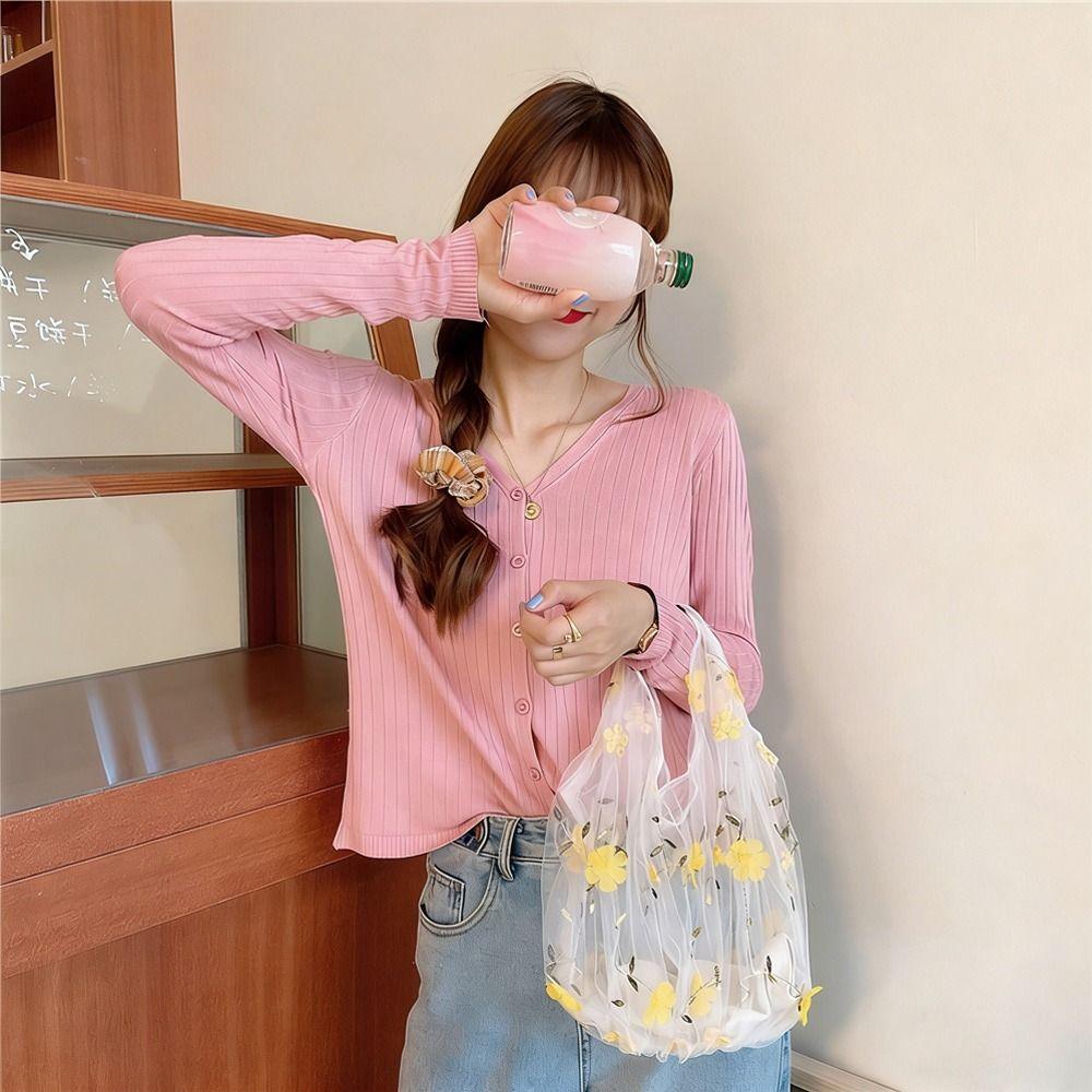 Double Organza Flower Embroidery Hand Bag Yarn Cloth Light Material Mesh Shopping Bag Clear Jelly Organza Tote Bag Shoulder Bag