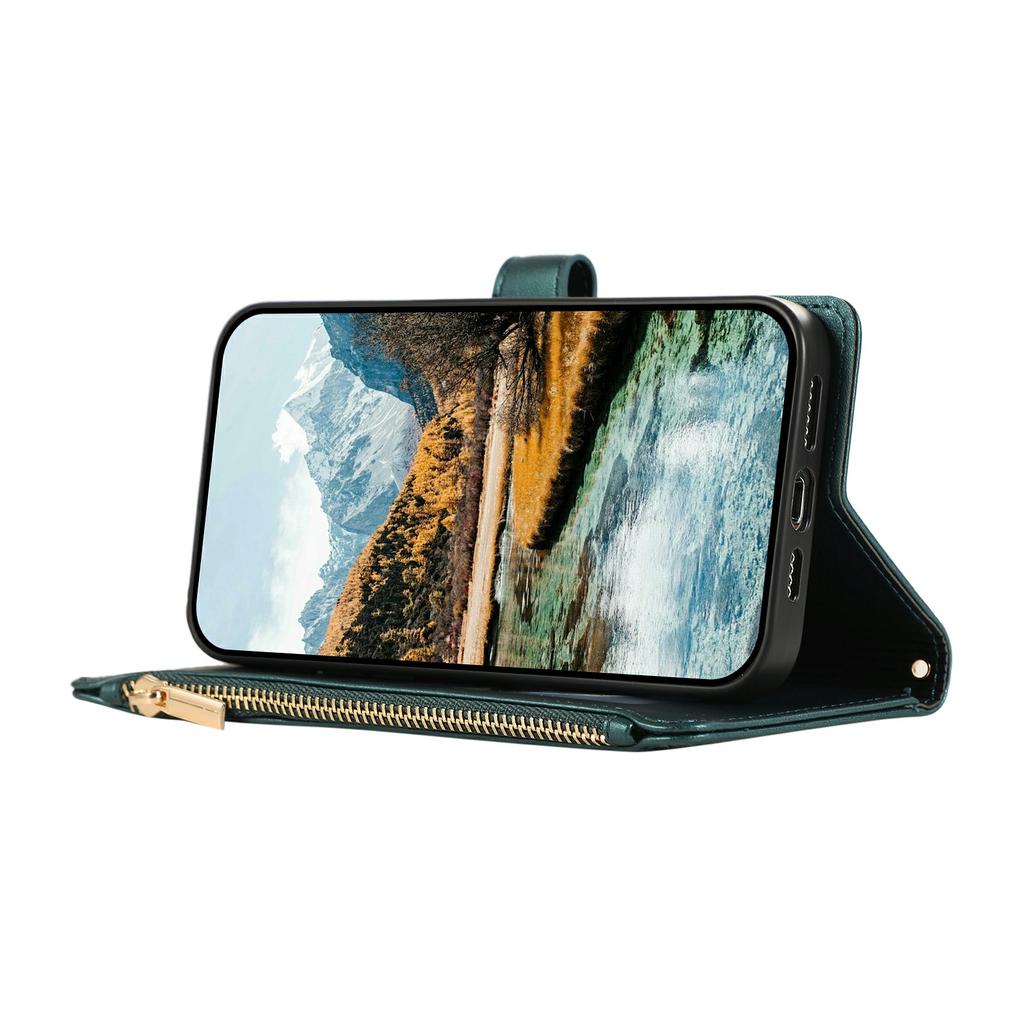 For Honor 400 Pro 5G (Global) Case Multi Card Slots Zipper Rhombus Leather Phone Cover with Wrist Strap