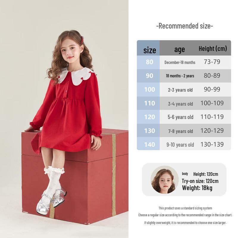 JELLYBABY Girls' Festive Red Heart Knit Dress