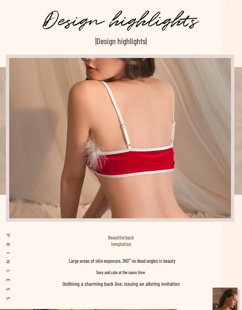 Sexy Christmas Bunny Girl Lingerie Set: Passionate Three-Piece with Fluffy Bra and Short Skirt