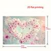 2D Heart-Shaped Pink Flower Backdrop Romantic Floral Background for Wedding Photography