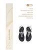 Women's Sandals Summer Luxury Water Diamond Flat Bottom Creeper Shoes with Toe Clip Back Tripping Strap Beach Sandals