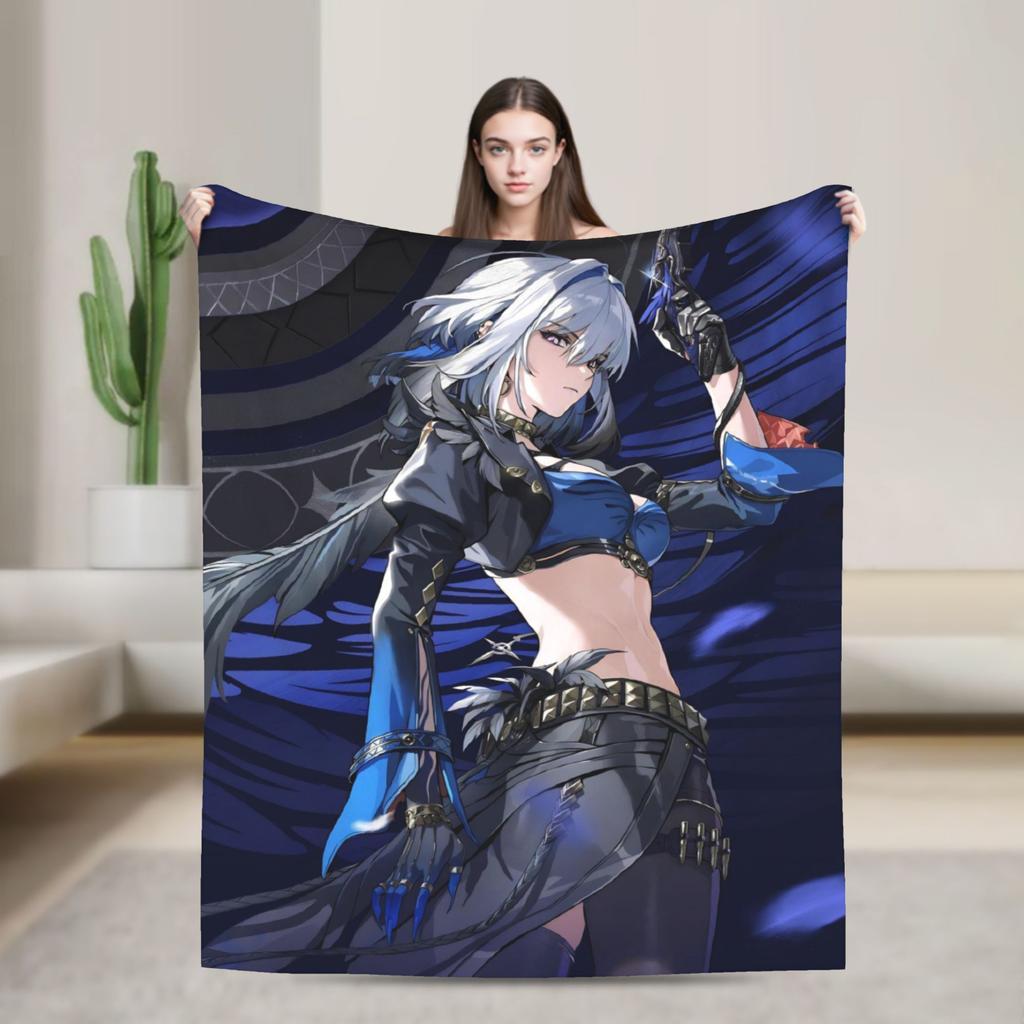 Wuthering Waves WuWa Cartethyia Fashion Blanket Game Anime Flannel Awesome Warm Throw Fashion Blankets for Bedroom Winter Couch