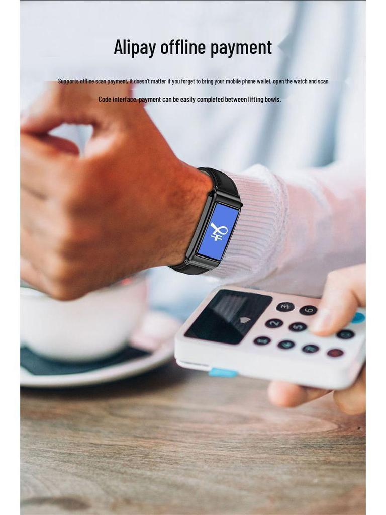 NFC Smart Bracelet with Bluetooth Earphones & Call Function, Two-in-One Smartwatch with Offline Payment Capability