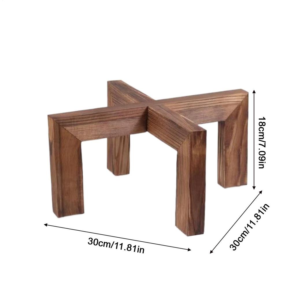 Indoor Corner Plant Stand Retro Wooden Display Rack Decorative Plant Shelves Support Plant Flower Bed Base Rack for Bedroom