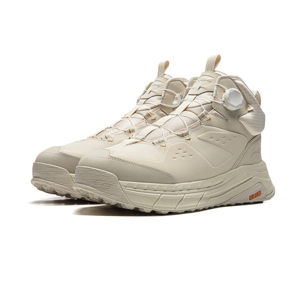 Li Ning Star Path 2 Cushioning Slip Resistant Abrasion Resistant Support Mid top Casual Shoes Unisex Oyster Gray AGLV283-1