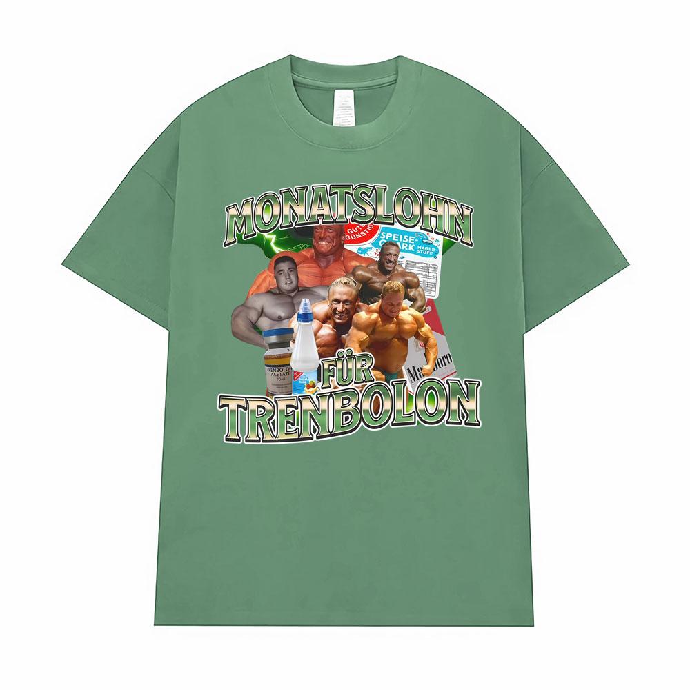 Bodybuilding Trenbolone Gym Humor Meme T Shirt Fashion 90s Retro Graphic T Shirts Men Women Pure Cotton Casual Oversized T-shirt