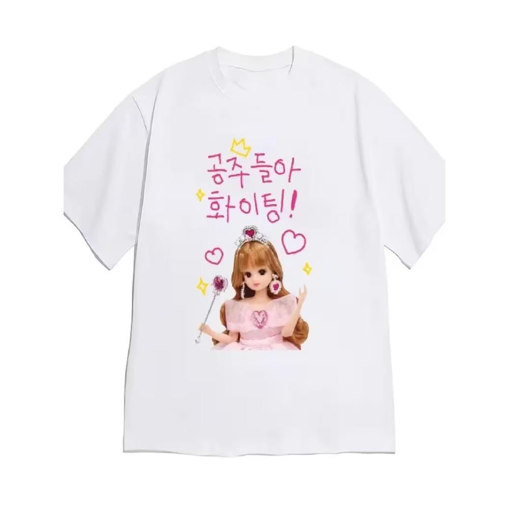 

Women s Korean Alphabet & Hangul T-Shirt Casual Oversize Top Daily Wear Blouse Spring Summer Korean Language Learning Apparel M