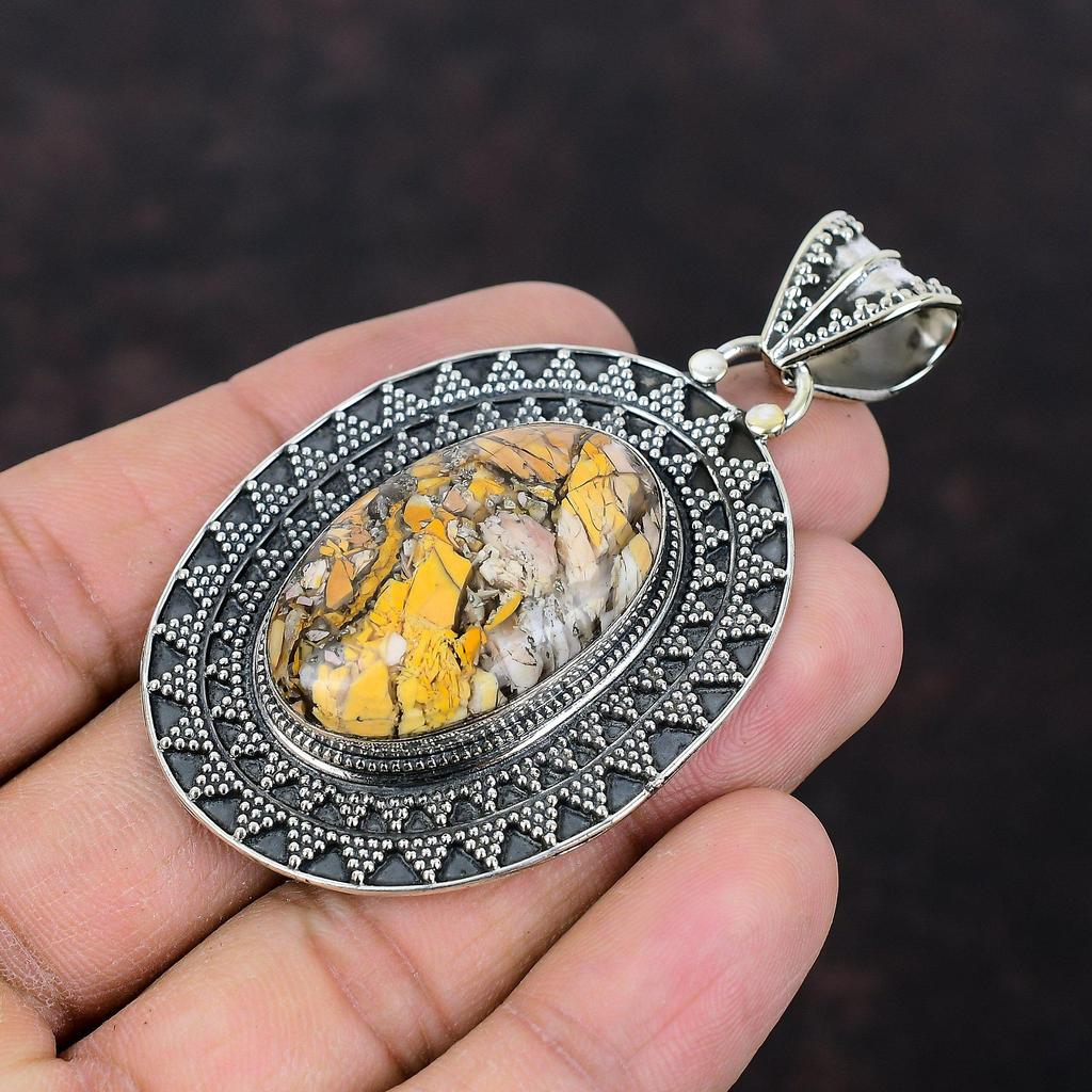 Brecciated Mookaite Pendant Gemstone Pendant Handmade Vintage Pendant 925 Sterling Silver Pendant Brecciated Mookaite Jewelry Gift For Women