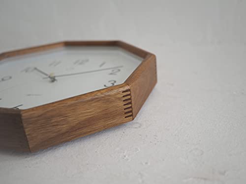 Interform Henritt Wall Clock CL-4089WH, White and Gold, Wood, Octagonal, W28 X H28 X D5.5cm