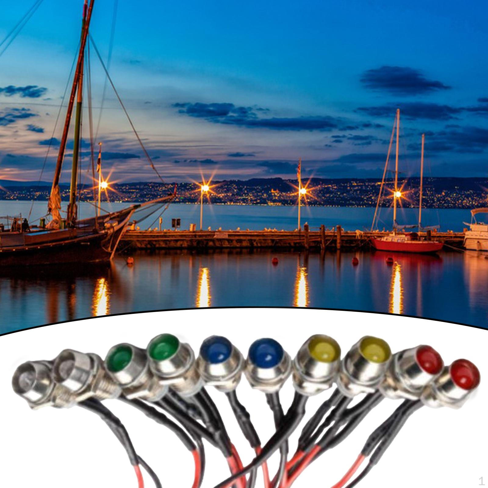 

10шт светодиодные индикаторные лампы сигнальные лампы синий красный зеленый желтый белый IP55 предупреждение