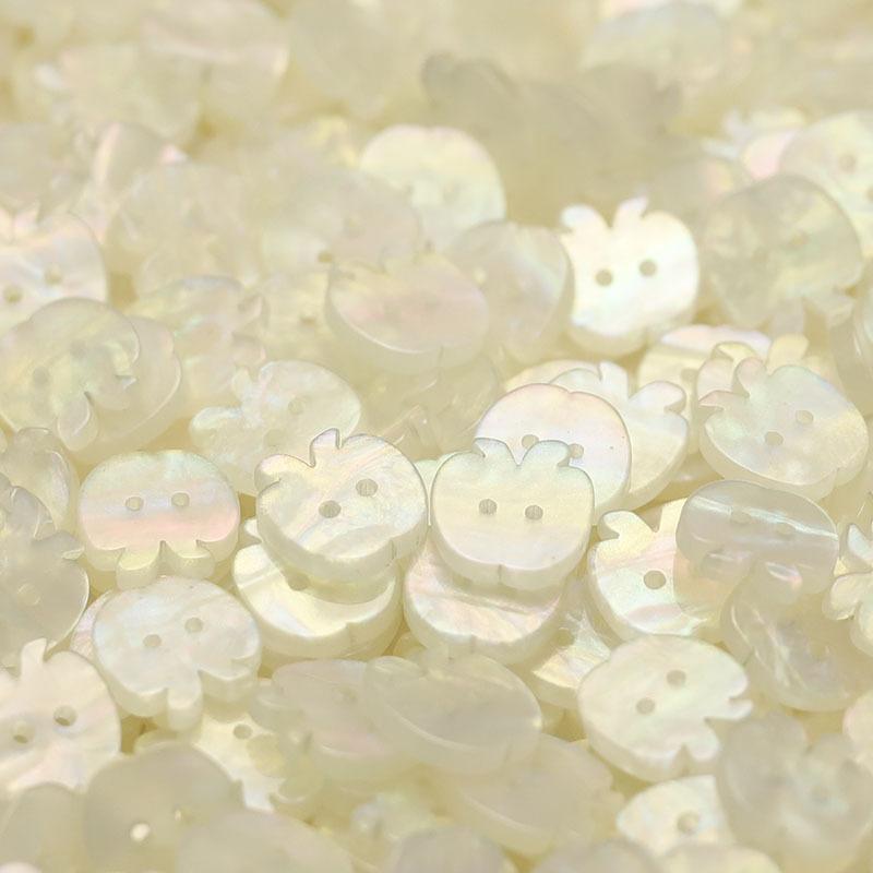 

5 шт. Пуговицы-яблоки с двумя глазками, рубашка, вязаный свитер, свитер на маленьких пуговицах, лидер, брюки для платья, декоративная пуговица 1 #[12.5mm W two-eye apple color white]