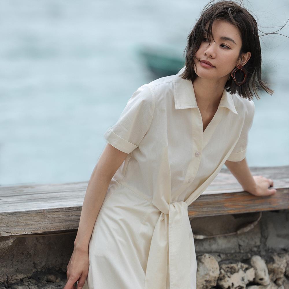 Laengsseon Ls_High-End Collar Shirt Dress