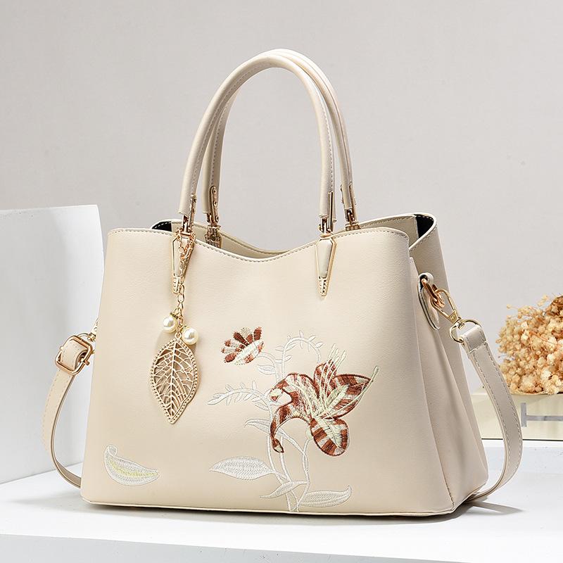 Fashion Casual Women Shoulder Bags Fashion Embroidered Ladies Handbag PU Leather Female Big Tote Bag Ladies Hand Bags Sac