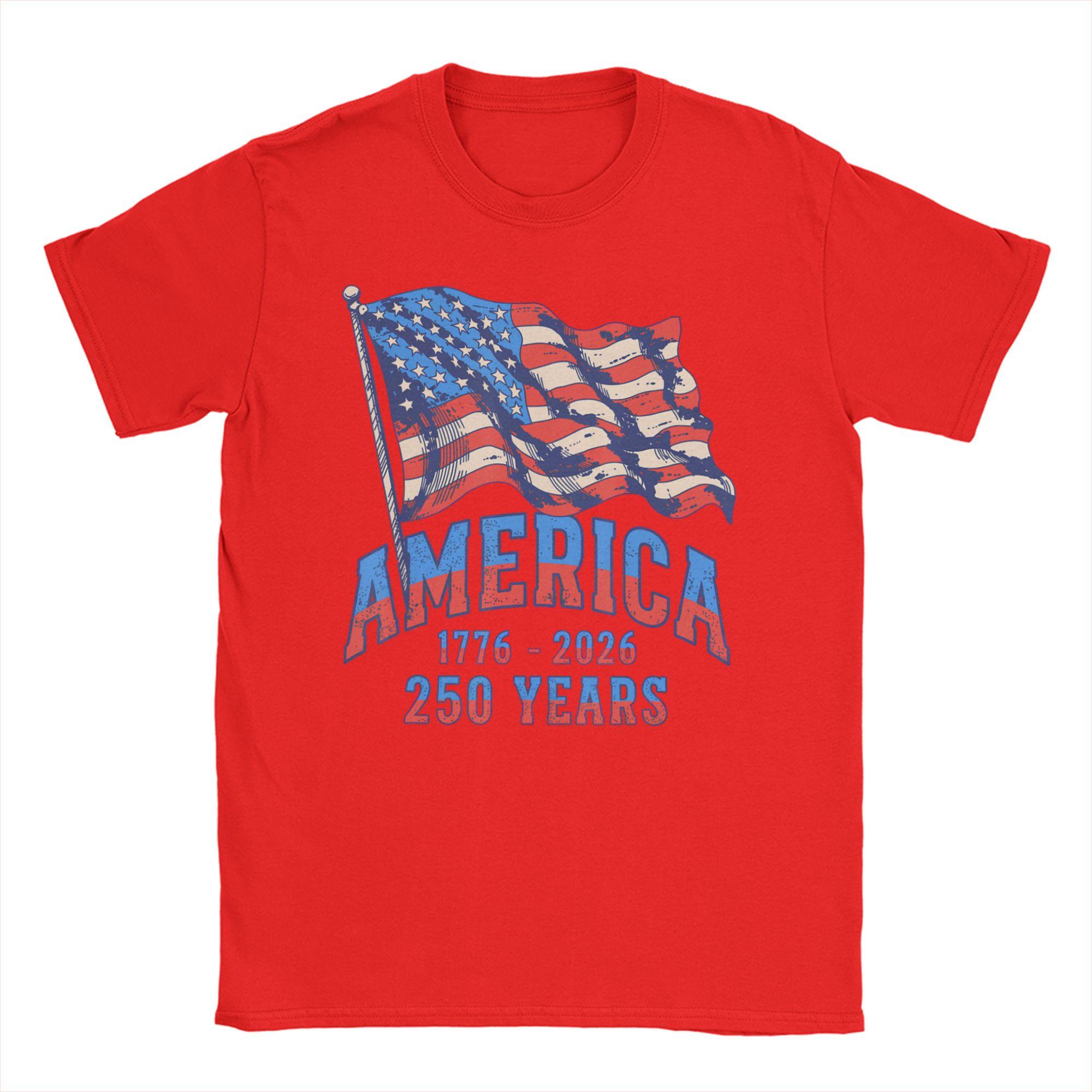

Funny Anniversary USA TShirt Unisex Crew Neck Cotton T Shirts Short Sleeve Tee Shirt Printing Clothes S