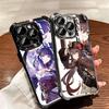Genshin Impact Desgin Plating Phone Case For Iphone 16 17 Pro Max Air 16E 14 15 Plus 12 13 Mini Anti-Fall Airabag Cover