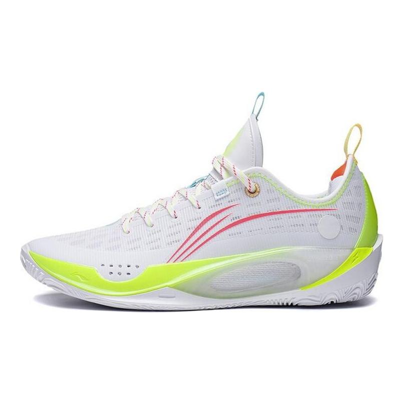 Li Ning Wade 808 2 Basketball Shoes Men's Low Top Standard White/Neon Fruit Red ABPS037-5