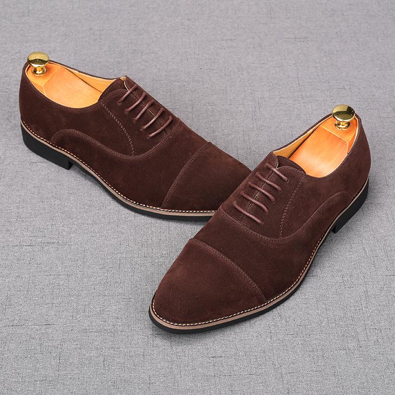 Fashion New Fashion Men's Charm Pointed Suede Leather Oxford Flats Casual Shoes Male Homecoming Wedding Dress Prom Zapatillas Hombre