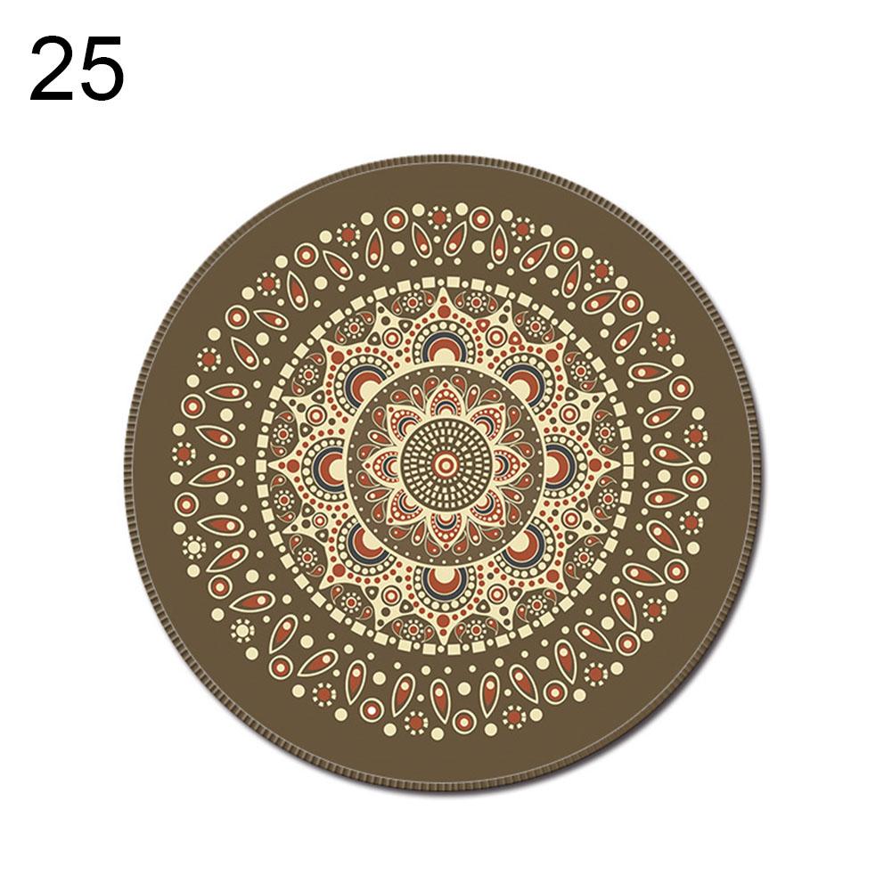 Vintage Bohemian rund musematte Datamaskin 3D-spill Anti-slip musemattematte
