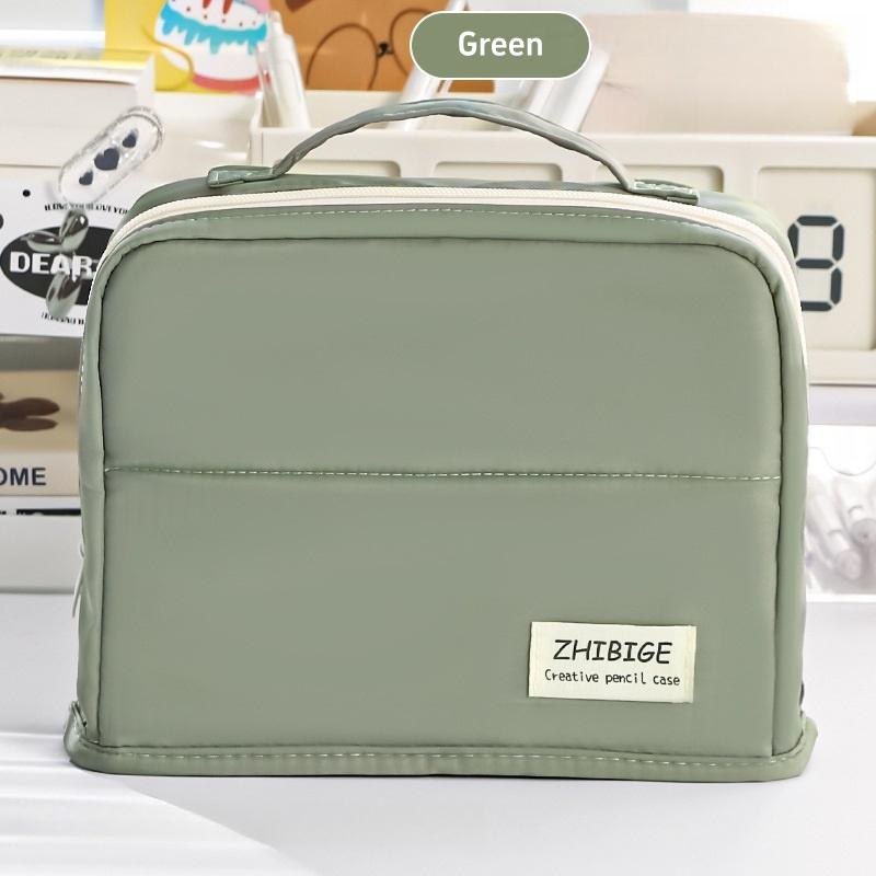 Enlarged 11 Layer Handheld Pencil Case Pen Bag Simple Color Design Wide Opening Storage Pouch Stationery School Travel