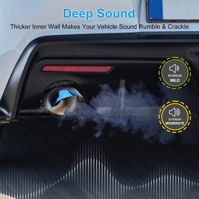 1Pcs Universal Car Exhaust Muffler High Performance Stainless Steel Straight Through Exhaust Muffler Enhance Sound And Style