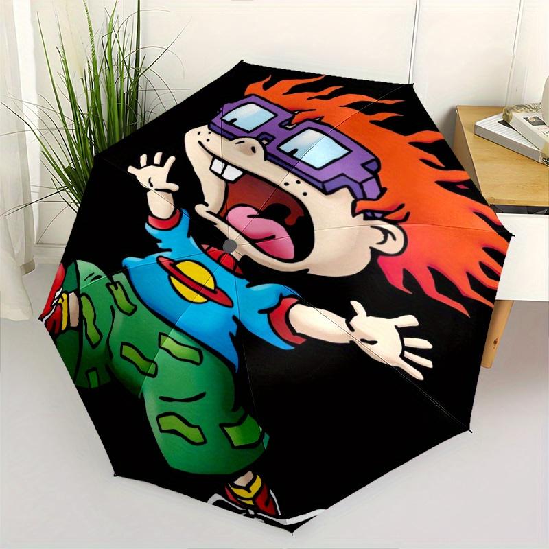 

Rugrats Chuckie Automatic Opening and Closing Umbrella, Lightweight 3-Fold, With Cute Cartoon Characters, Suitable for Home, Outdoor and Daily Use, Li