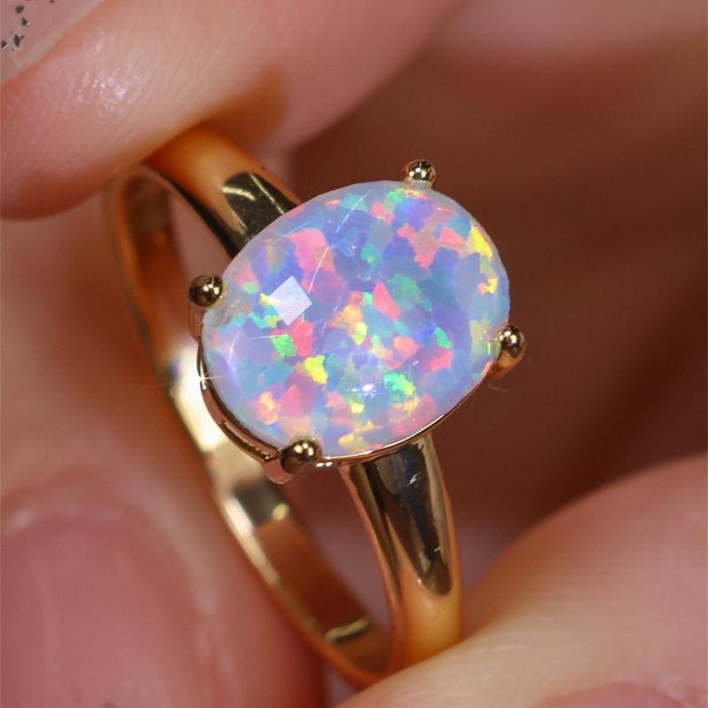 wih new egg-shaped white simple ring simple niche ring no. 5