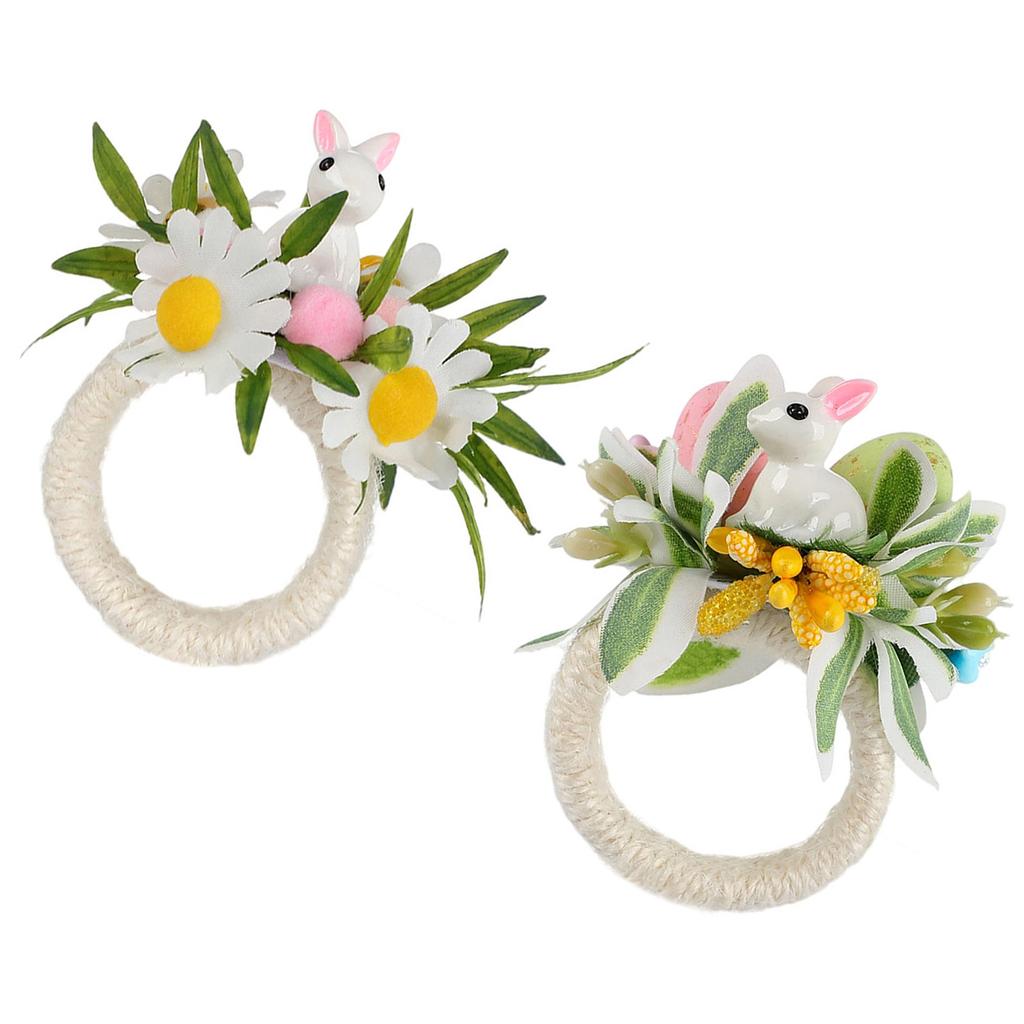 Fun Whimsical Easters Rabbit Eggs Shape Napkin Rings For Childrens Birthday Parties Easy Cleaning Plastic Materials
