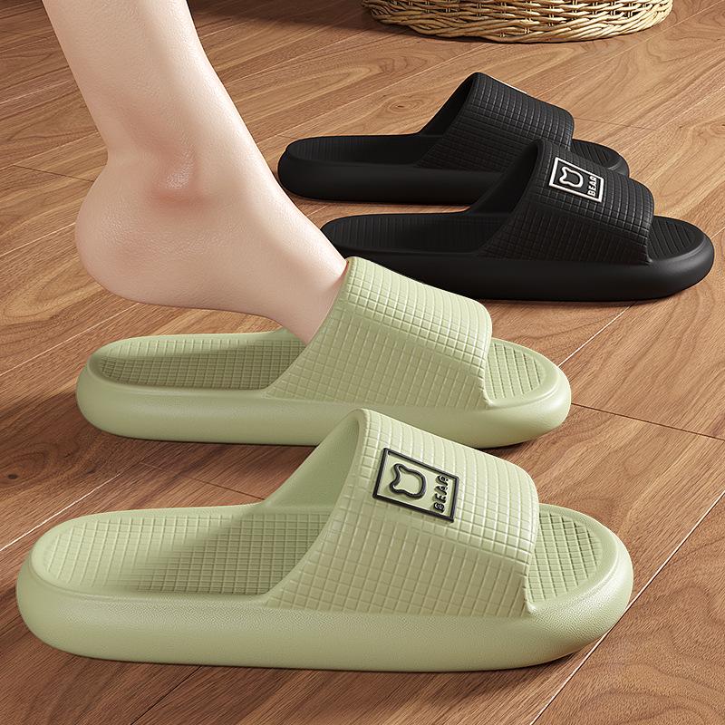 Cute Bear Cartoon Non-Slip Bathroom Slippers for Women and Men - Summer Style