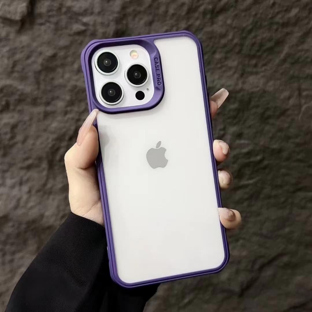 

Подходит для чехла для телефона Apple 15Promax, акриловый «два в одном» с матовым покрытием, 13 кнопок против падения, жесткий чехол для телефона Apple 6 фиолетовый