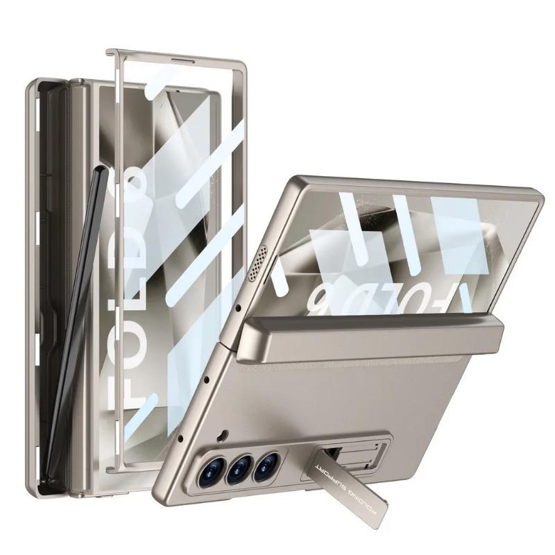 Ständer Hartplastik Magnethülle für Samsung Galaxy Z Fold 6 Z Fold 6 5G Magnetische Adsorption Scharnierschutz Telefonabdeckung Ständerhalter