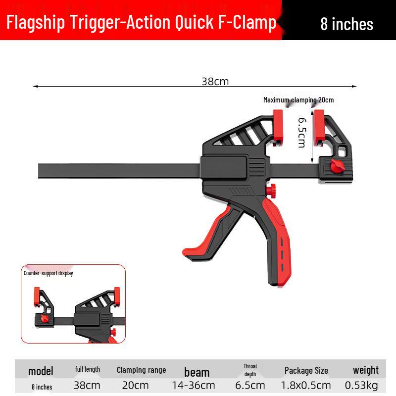 Heavy-Duty Right Angle Woodworking F-Clamp Tool Set