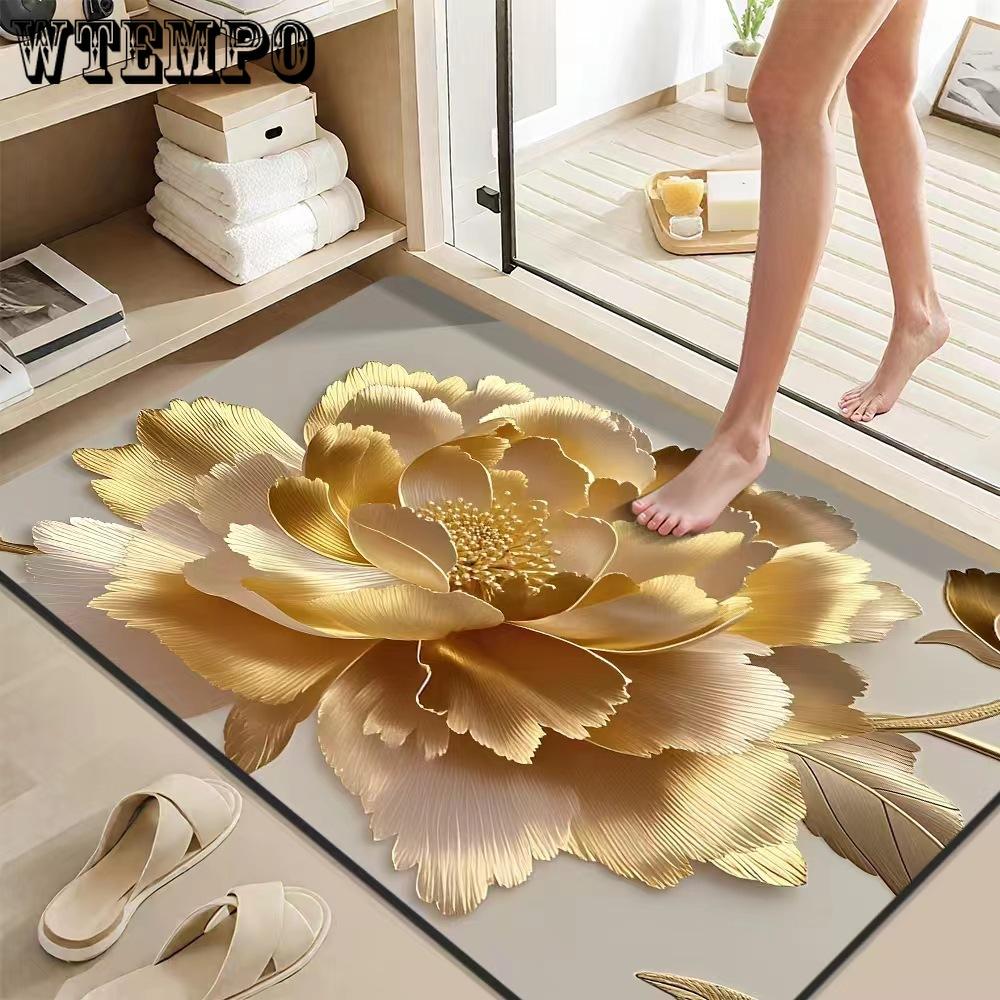 

3D Floor Mat Bathroom Absorbent Anti Slip Floor Mat Bathroom Dirt Resistant Floor Mat Entrance Carpet 40 * 60cm