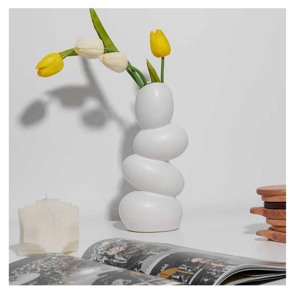 Decorative Ceramic Vase for Flowers, Pampas Grass Vase, Vase for Money Plant Live Plants for Home, Office,Gifts