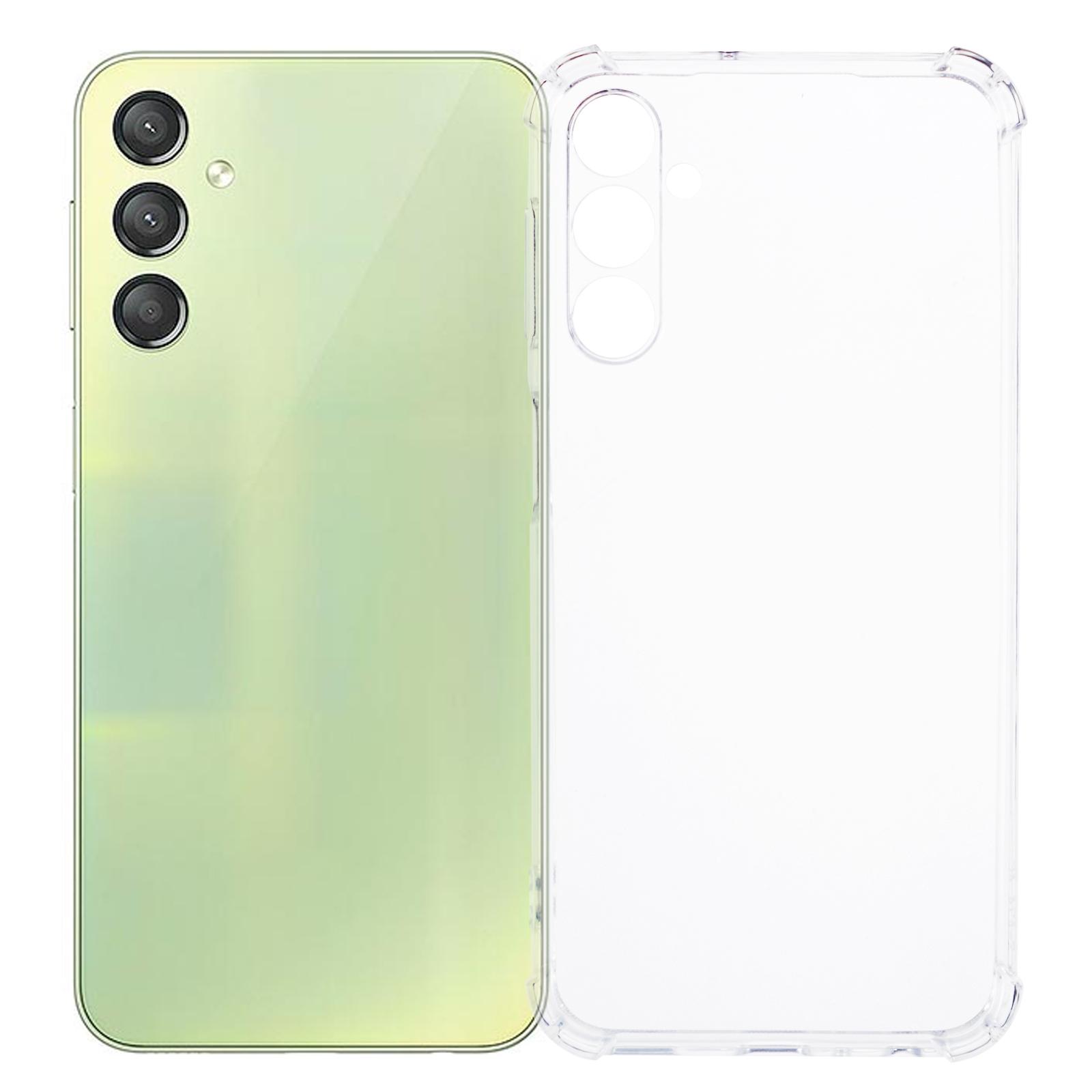 

For Samsung Galaxy A24 4G (162.1 x 77.6 x 8.3mm) Clear Case Enhanced Four Corner TPU Protective Cover A