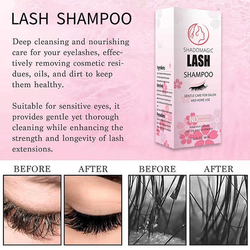 60ML Eyelash Shampoo Lash Cleaner Fast Cleaning Mascara Wand Foam Effective Deep Clean For Lash Extension Care