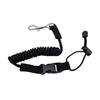 Kayak Paddle Leash Stretchable Shock Cord Fishing Pole Safety Tether with Ti Alloy Hook Black